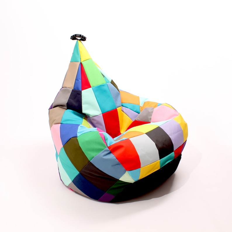Beanbag TIPI patchwork, joker, colorful, chromatic, kaleidoscopic, Oskar Perek, floor cushion, pouf zdjęcie 2