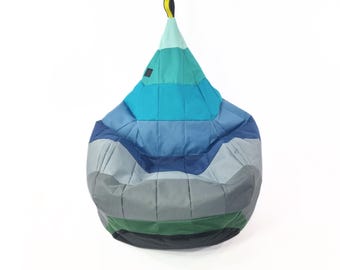 Zitzak patchwork TIPI ocean, Oskar Perek, vloerkussen, vertrouwelijk