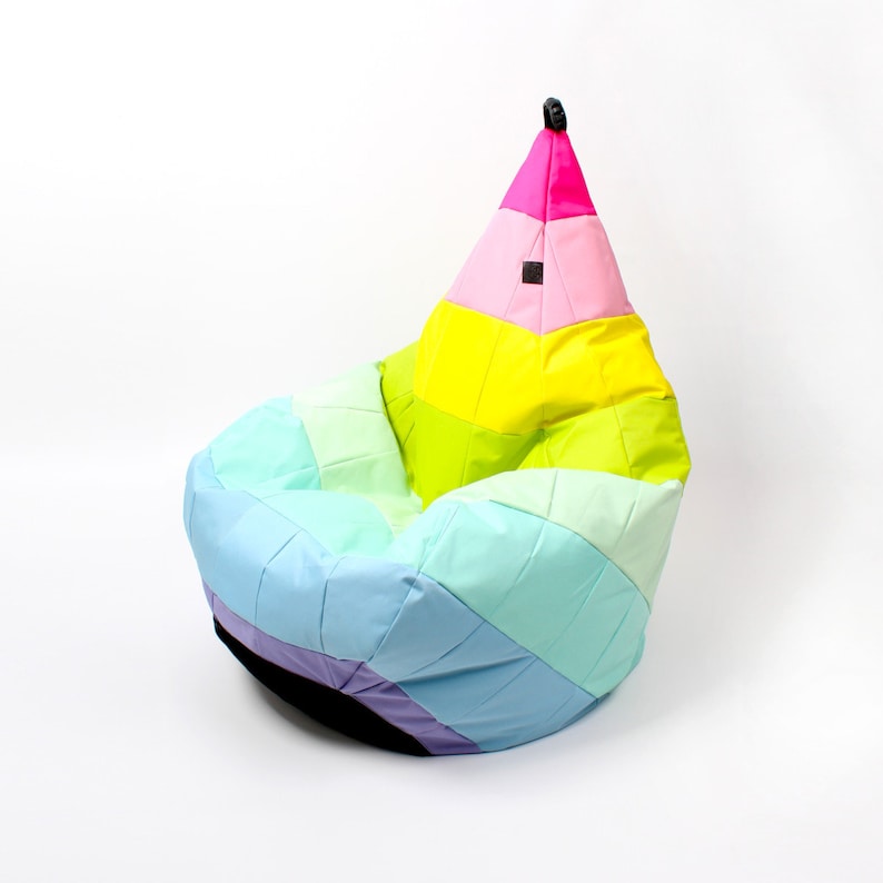 Beanbag TIPI patchwork, sugar rainbow, Oskar Perek, floor cushion, confidential image 5