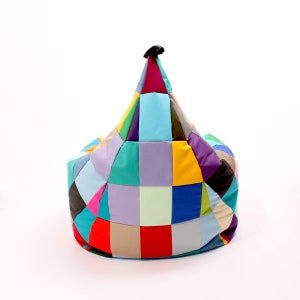 Beanbag TIPI patchwork, joker, colorful, chromatic, kaleidoscopic, Oskar Perek, floor cushion, pouf zdjęcie 3
