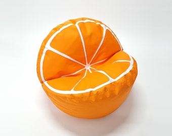 Sitzsack ORANGE Frucht, saftig, bernsteinfarben Oskar Perek, Bodenkissen, vertraulich