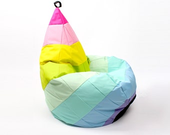 Beanbag TIPI patchwork, sugar rainbow, Oskar Perek, floor cushion, pouf