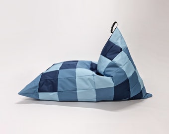 Beanbag Tricolore OVNI long by OSKAR PEREK, Lounger pouf, Floor pillow, zero waste