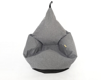 Beanbag chair TIPI SPA gray melange with a linen texture