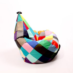 Beanbag TIPI patchwork, joker, colorful, chromatic, kaleidoscopic, Oskar Perek, floor cushion, pouf zdjęcie 4