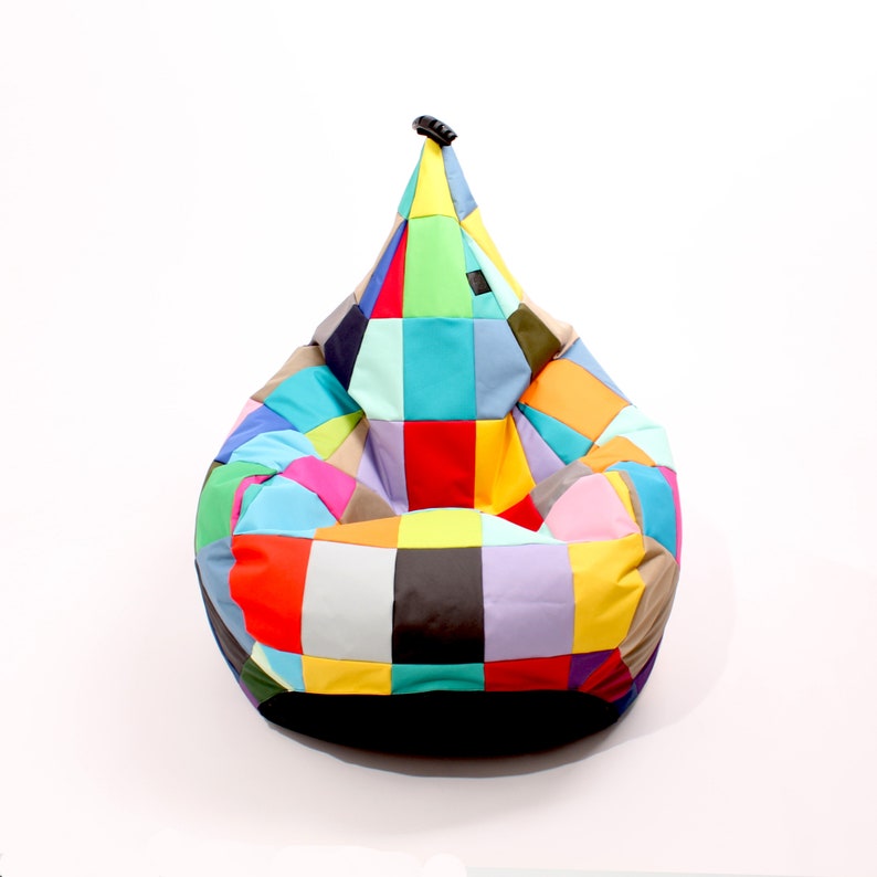 Beanbag TIPI patchwork, joker, colorful, chromatic, kaleidoscopic, Oskar Perek, floor cushion, pouf zdjęcie 1