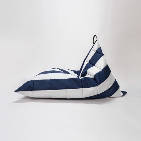 Beanbag OVNI long by OSKAR PEREK, Lounger pouf, Floor pillow, zero waste, marine, beach