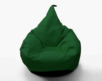 Beanbag TIPI for home and outdoor, bottle green, jade, emerald, malachite color, Oskar Perek, floor cushion, pouf