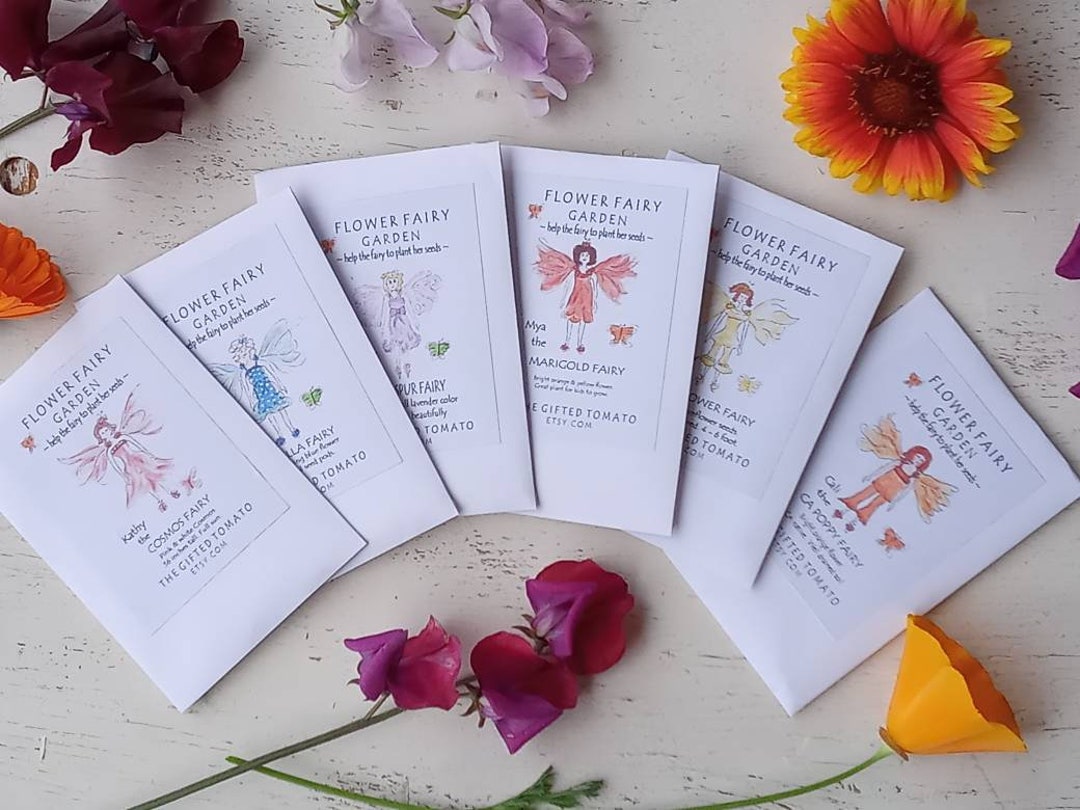 6 Flower Fairy Seeds, Flower Seeds for a Fairy Party Favor, Fairy