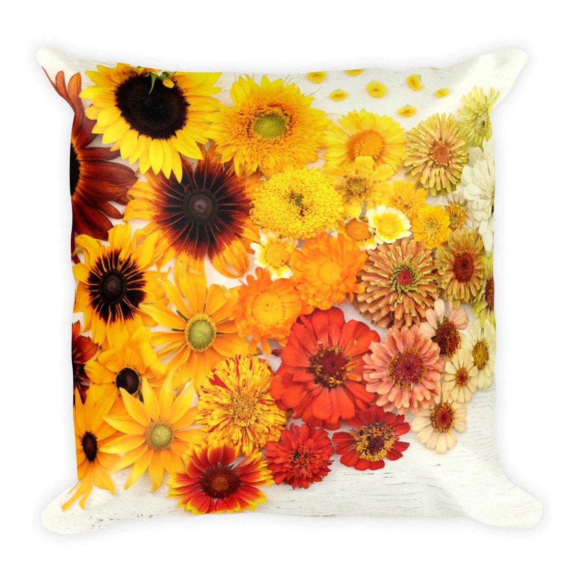 Decorative Farmhouse Throw Pillow With Sunflowers and Etsy