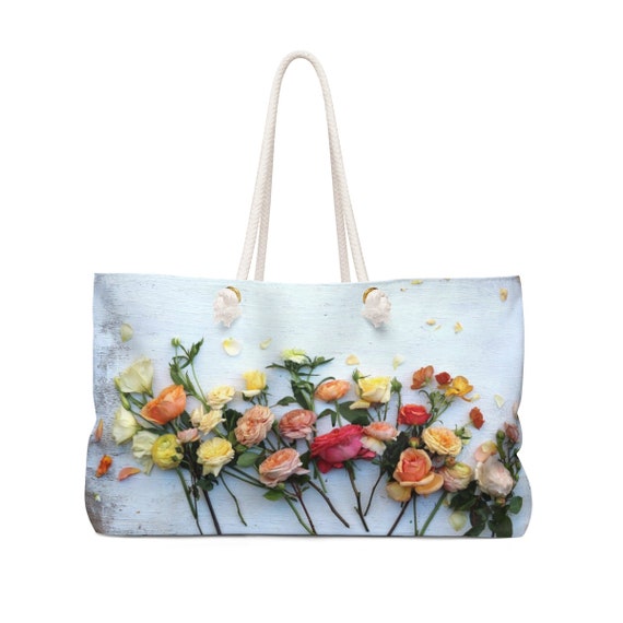 floral beach bag
