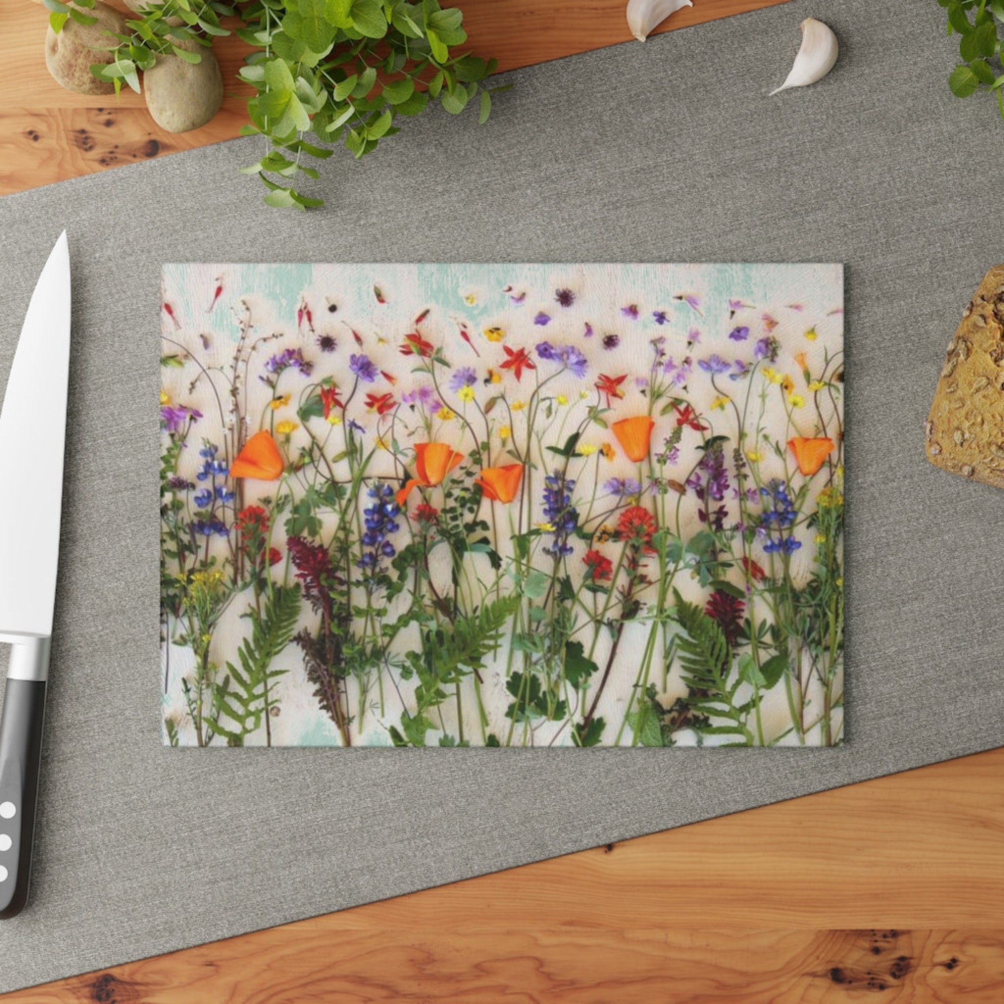 Wildflower Glass Cutting Board