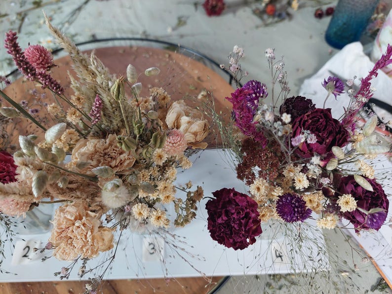 Ramos de rosas de flores secas - pequeños arreglos de flores secas, flores secas para bodas, pequeños ramos de flores secas, pequeños ramos imagen 6