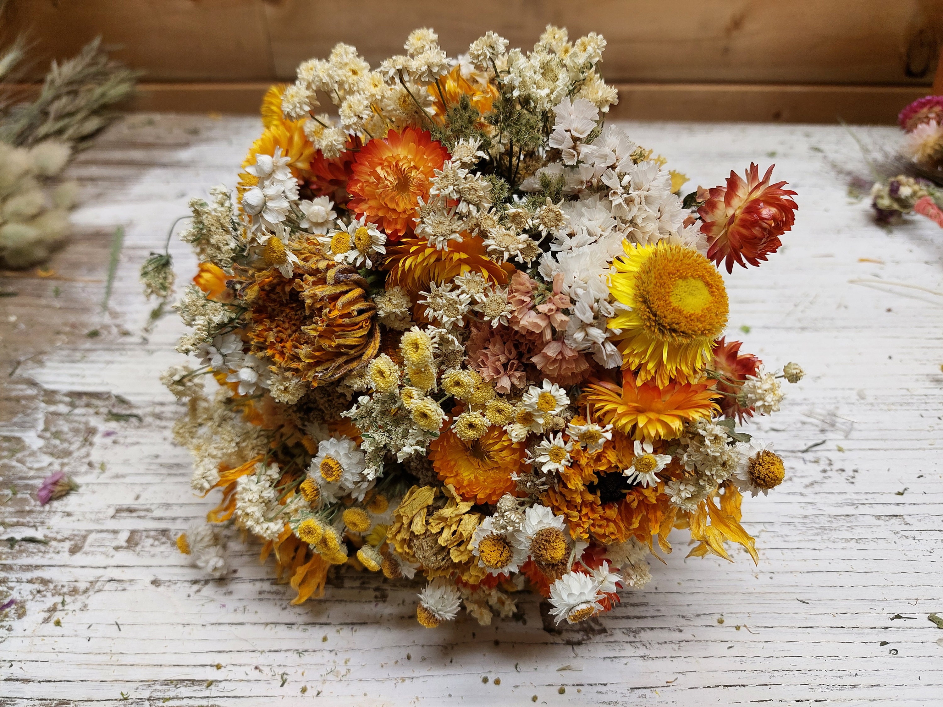 Natural Dried Flowers Flowergirl Bouquet winter Rose Posy FAST Delivery  Last Minute Gift Country Barn Decor Home Thank You Gift Rustic UK 