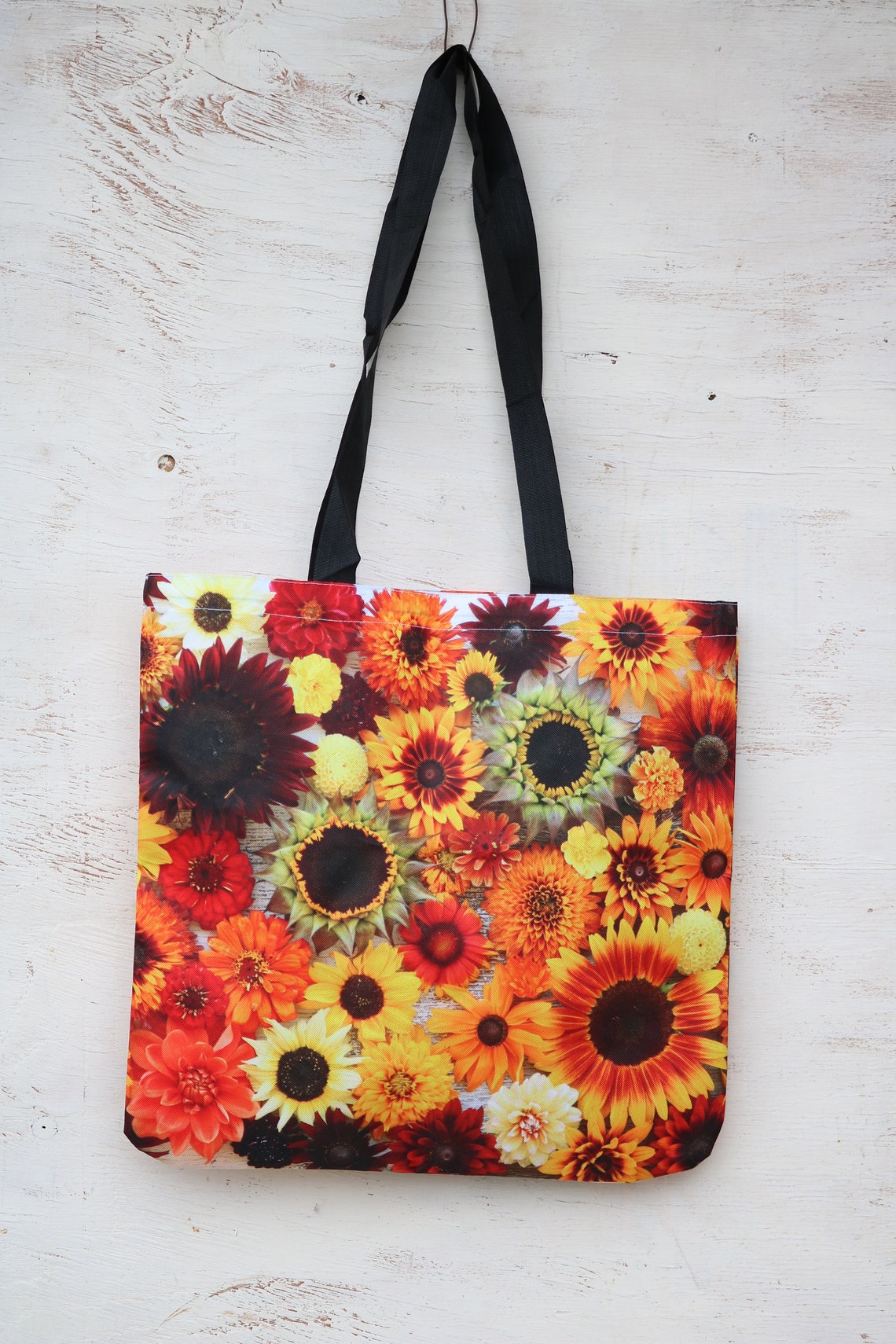 Sunflower Shopping Tote Bag Washable Grocery Bag Reusable Etsy