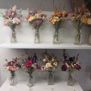 Ramos de rosas de flores secas - pequeños arreglos de flores secas, flores secas para bodas, pequeños ramos de flores secas, pequeños ramos imagen 1