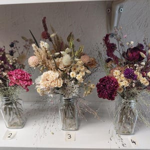 Ramos de rosas de flores secas - pequeños arreglos de flores secas, flores secas para bodas, pequeños ramos de flores secas, pequeños ramos imagen 2