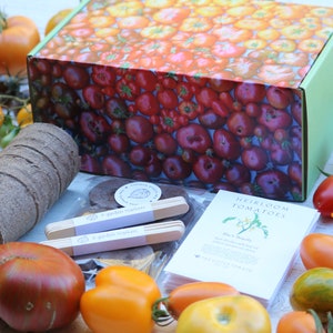 SALE Heirloom Tomatoes garden kit in a gift box with organic tomato seeds growing supplies, DIY tomato kit garden gift for tomato lovers image 7