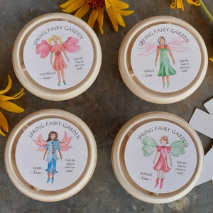 Spring Flower Fairies - set of 4 garden kit party favors for kids birthdays, fairy party, girls birthday