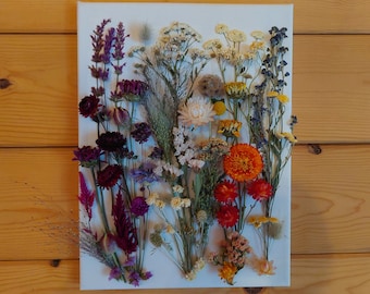 Real naturally dried flower art on canvas,  pressed floral plant painting, pressed flower crafts #5