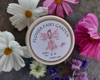 FLOWER FAIRIES gardening kit fairy garden houses birthday party favor fairy birthday party garden  cosmos seed garden fairies gardening seed