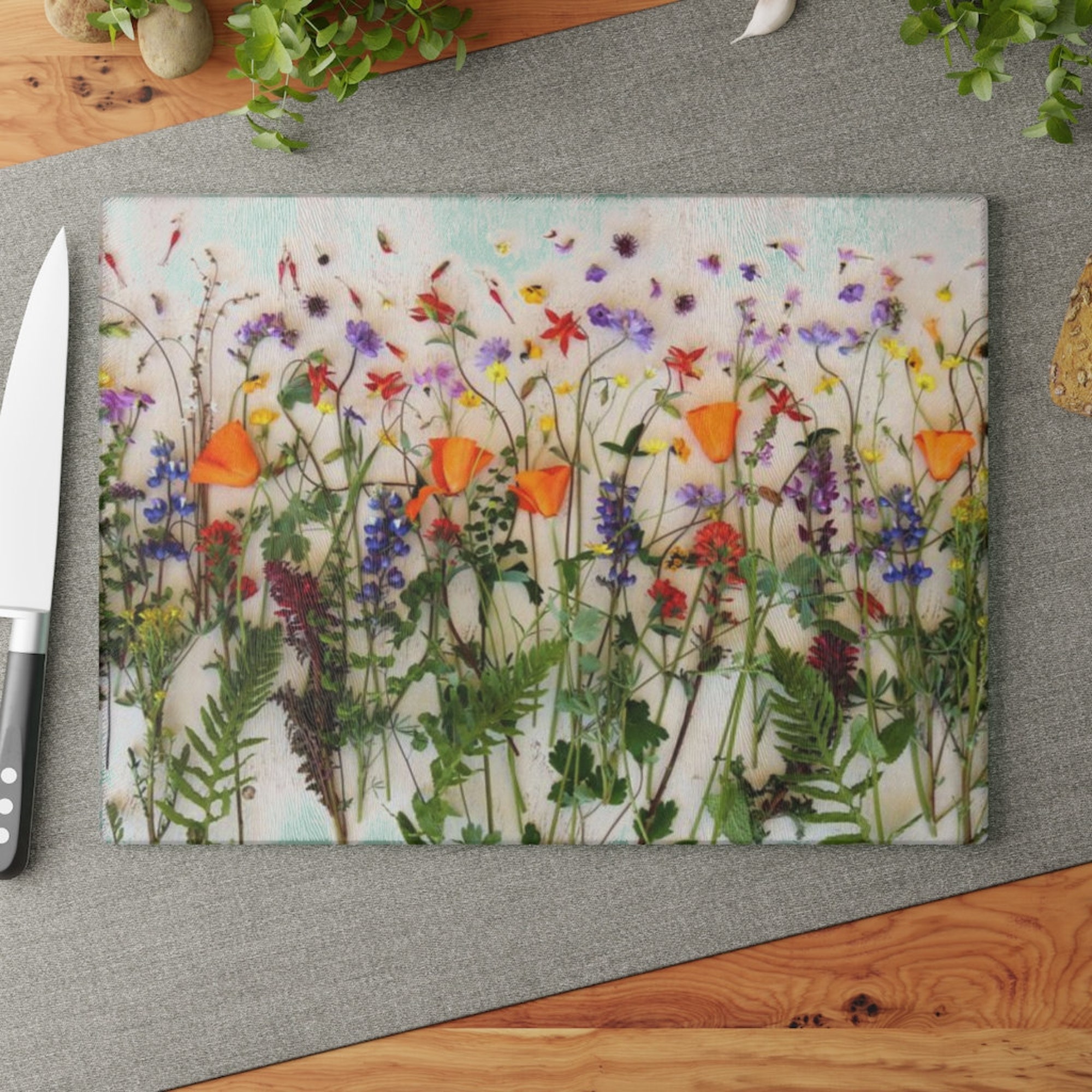 Wildflower Glass Cutting Board