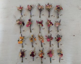 Mini dry flower favor bundles - tiny dried flower arrangements, dried floral bouquets, small bunches dry flowers, milk bottle arrangements
