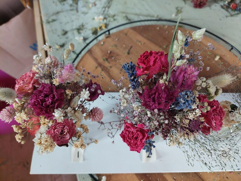 Ramos de rosas de flores secas - pequeños arreglos de flores secas, flores secas para bodas, pequeños ramos de flores secas, pequeños ramos imagen 7