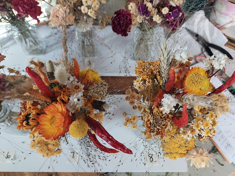 Ramos de rosas de flores secas - pequeños arreglos de flores secas, flores secas para bodas, pequeños ramos de flores secas, pequeños ramos imagen 9