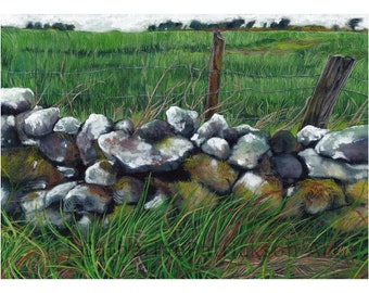 Stone Walls In Galway, A limited Edition Art Print.