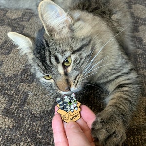 Gray Tabby Cat Enamel Pin