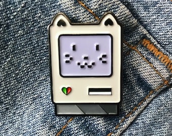 Meowcantosh enamel lapel pin