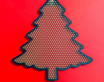 Yule Christmas Tree Evergreen Pin Hoop Display