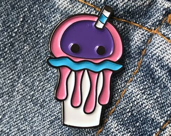 Jelly Fish Float enamel lapel pin