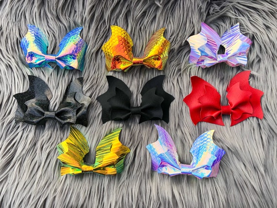 Large Bat Wing Bow, Hair clip, Barrette, or headband with 7 different colors to choose from