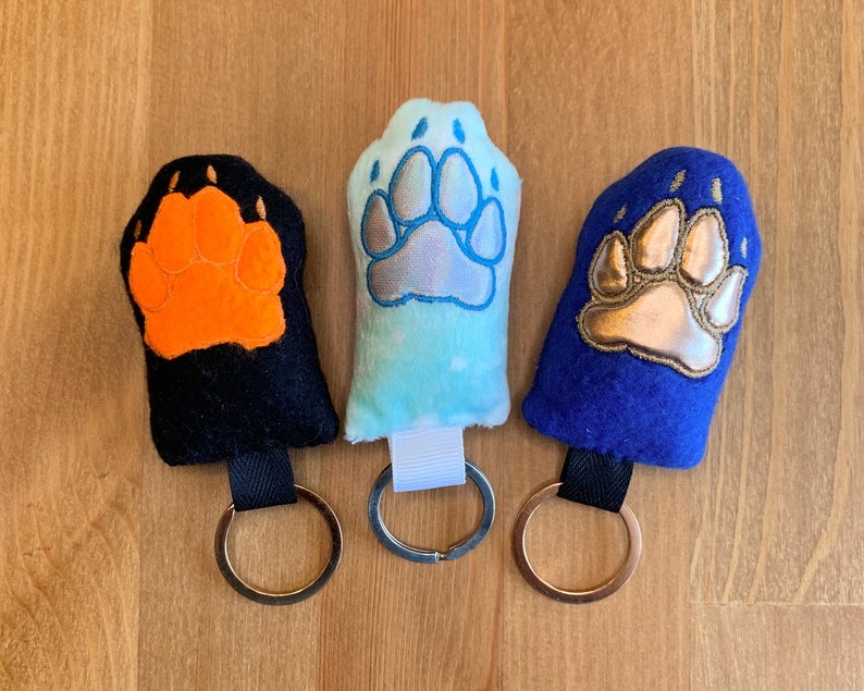 Squeaky Lucky Canine Paw Plush Keychain image 5