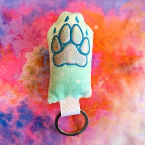 Squeaky Lucky Canine Paw Plush Keychain image 3