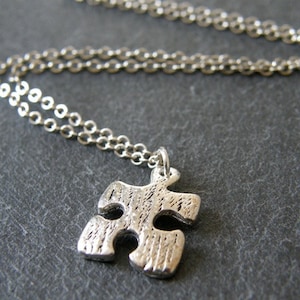 Jigsaw Puzzle Piece Necklace, Kitsch, Whimsical, Birthday Gift, Friend and Sister Gift