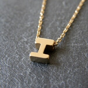 Carta inicial I collar de oro, collar personalizado, regalos de dama de honor, simple, moderno, diario, mamá regalo