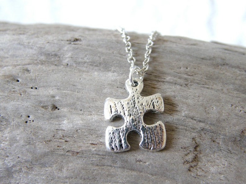 Jigsaw Puzzle Piece Necklace Kitsch Whimsical Birthday Etsy