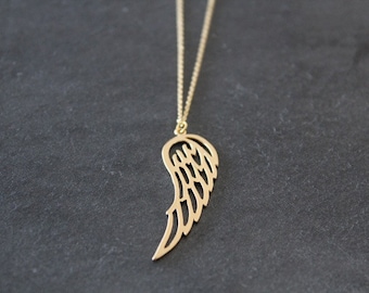 Gold Angel Wing Necklace, Angel Wing Pendant, Graduation Gift, Mothers Day, Gift for Her