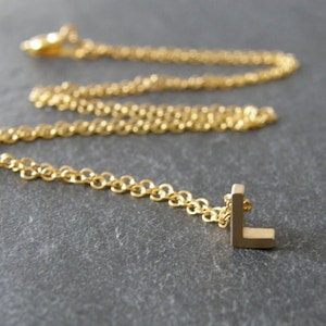 Alfabeto Letra L Collar de Oro, Collar Personalizado, Simple, Moderno, Todos los días, Mamá, Hermana &Amiga Regalo
