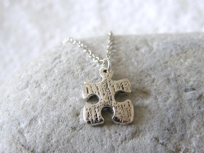 Jigsaw Puzzle Piece Necklace Kitsch Whimsical Birthday Etsy