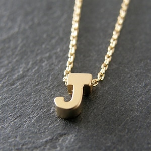 Collar personalizado, pequeña carta J collar, collar del alfabeto, simple, moderno, todos los días