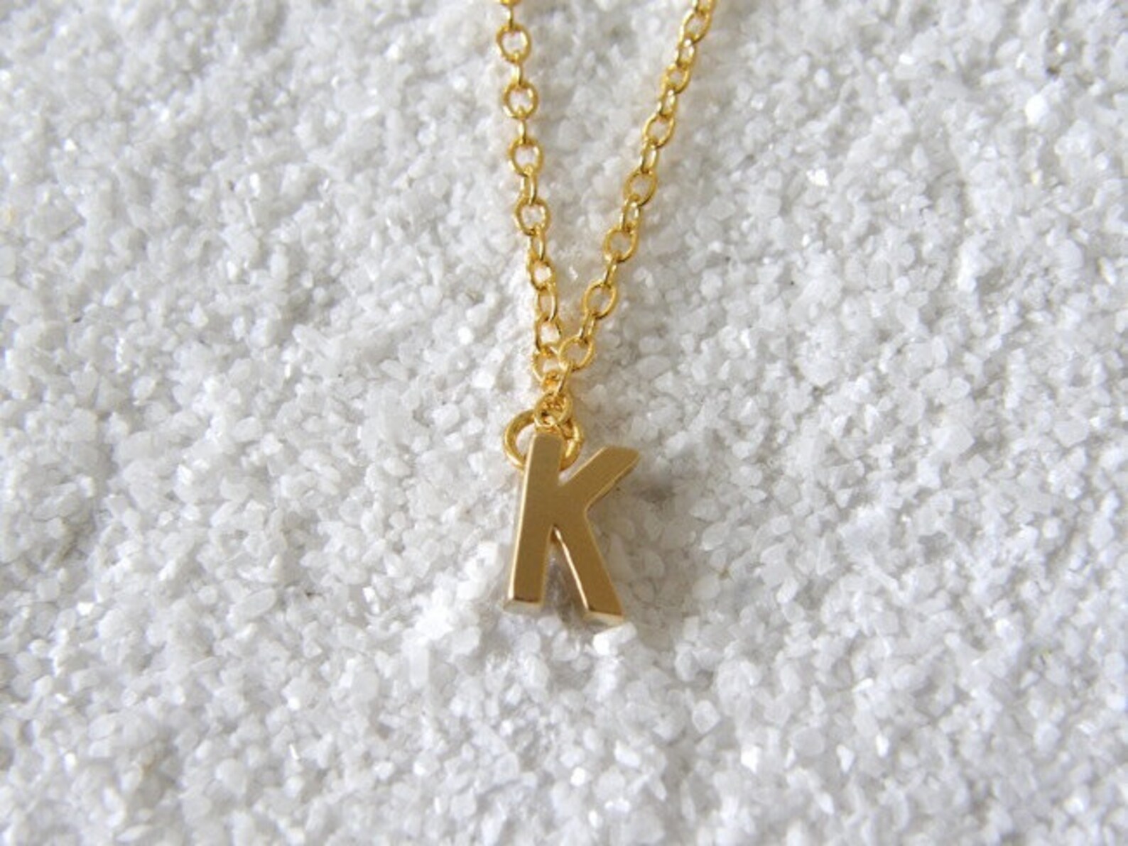 Tiny Gold Initial Letter K Necklace, Gold Initial, Personalized