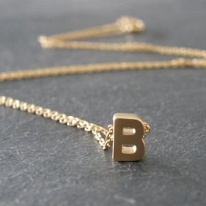 Collar inicial de la letra B, oro inicial, collar personalizado, joyería inicial, simple, todos los días