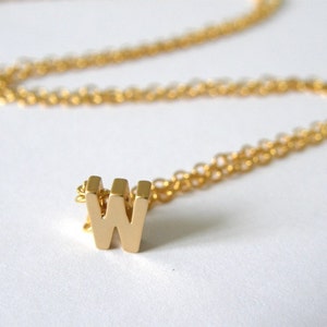 Collar W inicial, inicial de oro, collar inicial personalizado, simple, moderno, todos los días