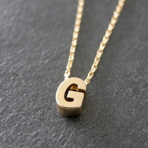 Oro Inicial Carta G Collar, Collar Personalizado, Collar Inicial, Simple, Moderno, Todos los Días