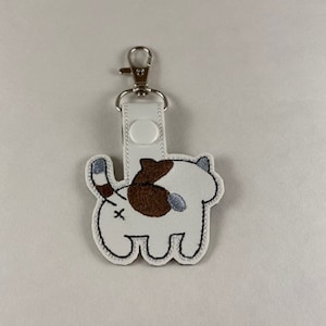 Funny Kawaii Cat Key Fob, Attach this to your keys, use as a backpack charm, jacket pull, or luggage tag