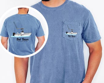 Custom Boat Pocket T-Shirt Personalized Boat Tee for Boat Owners Add Your Boat Design Gift for Boaters Captain Marina Life Shirt